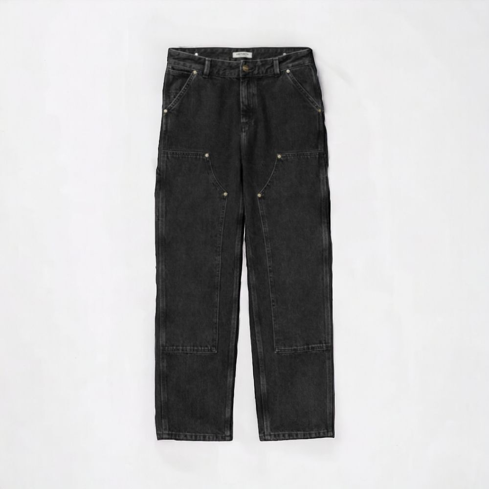 Carhartt Women's Double Knee Stone Washed Smith Denim Utility Jean Black Sz 12